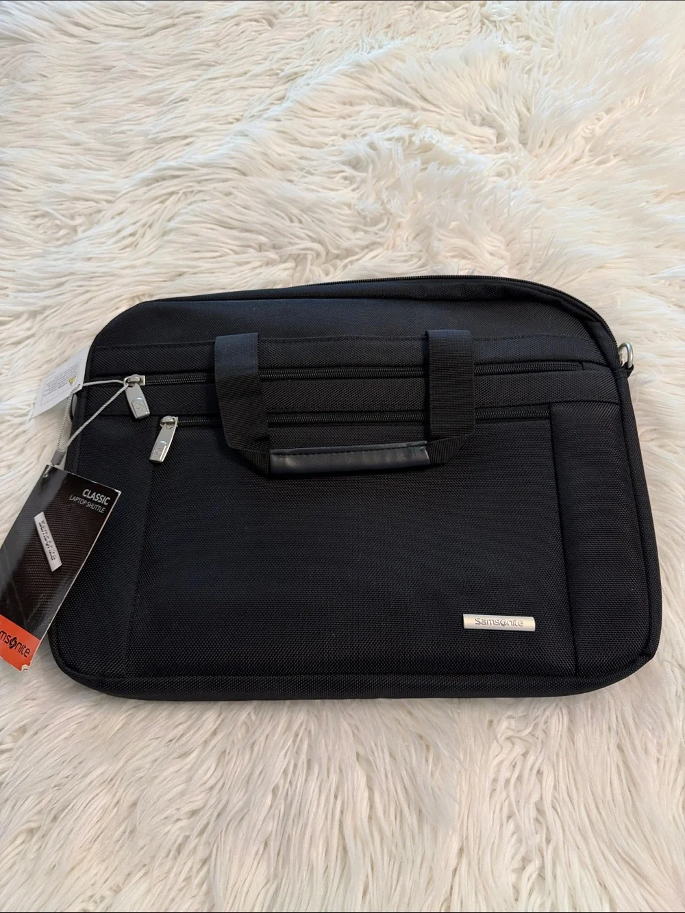 Samsonite Black Laptop Briefcase with Front Pocket wide 16” length 12” brand new